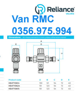Van can bang nhiet ap, van RMC , van trộn nước nóng RMC, Van cân bằng nhiệt áp RWC, Van trộn nước nóng RWC, Van RWC