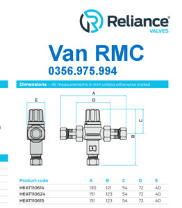 Van can bang nhiet ap, van RMC , van trộn nước nóng RMC, Van cân bằng nhiệt áp RWC, Van trộn nước nóng RWC, Van RWC